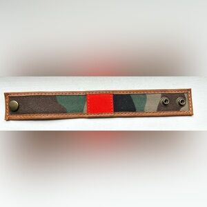 NWOT Parker Thatch Canvas and Leather Adjustable Snap Bracelet